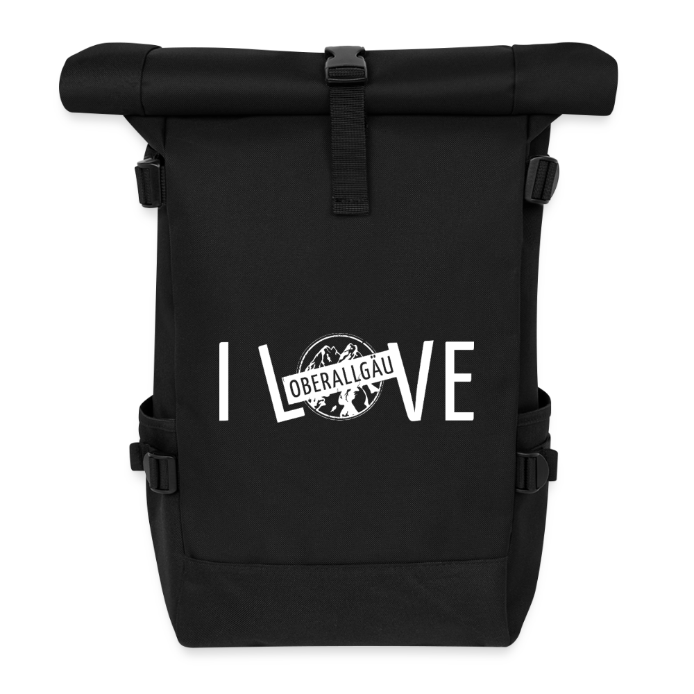 Rolltop Rucksack | I LOVE - Schwarz