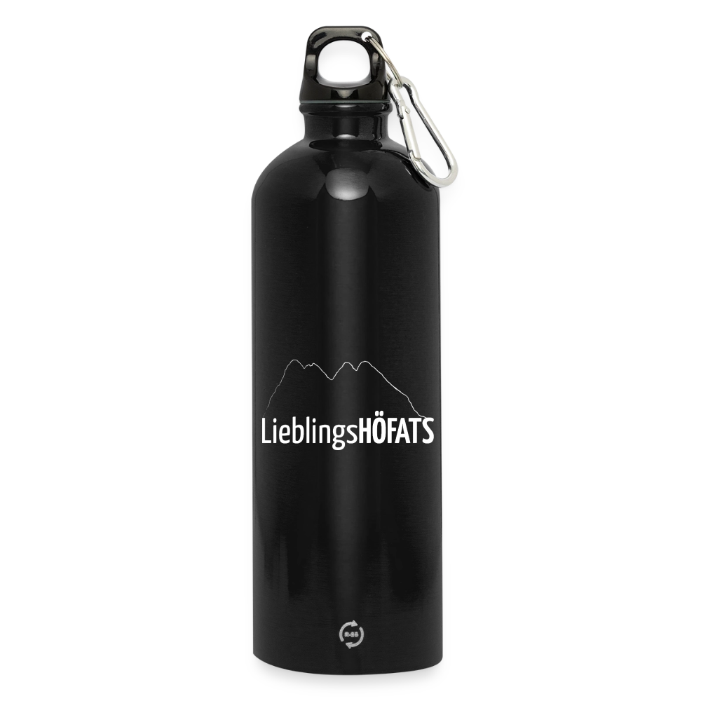 Trinkflasche mit Karabiner 750 ml | LieblingsHÖFATS - Schwarz
