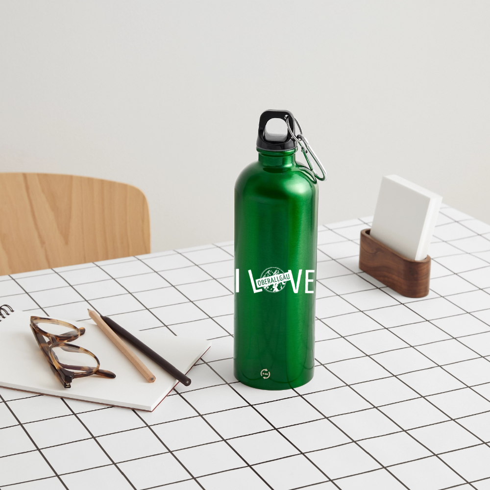 Trinkflasche mit Karabiner 750 ml | I LOVE - Kelly Green