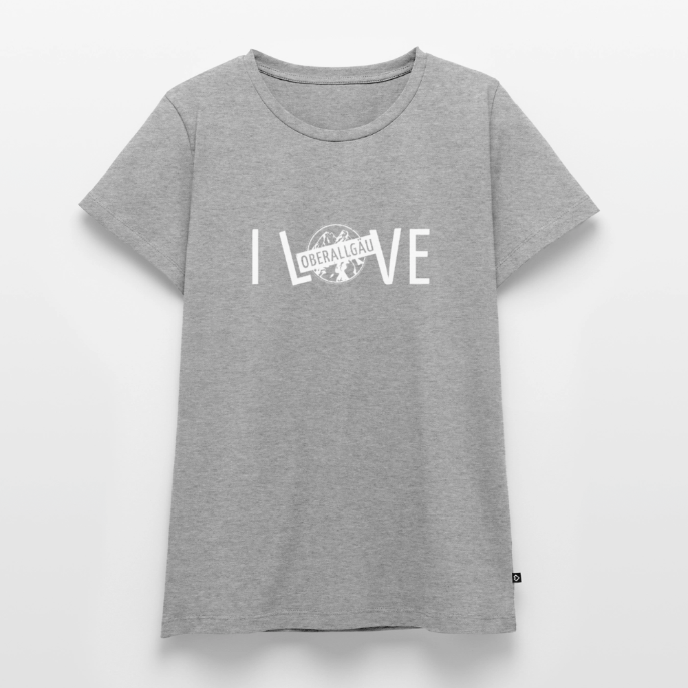 Frauen Premium T-Shirt | I LOVE - Grau meliert