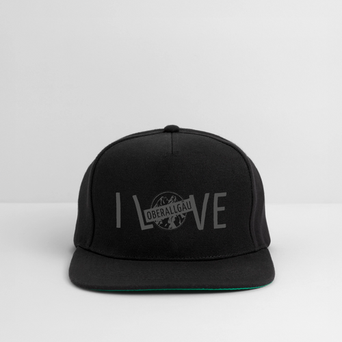 Snapback Cap | I LOVE - Schwarz/Schwarz