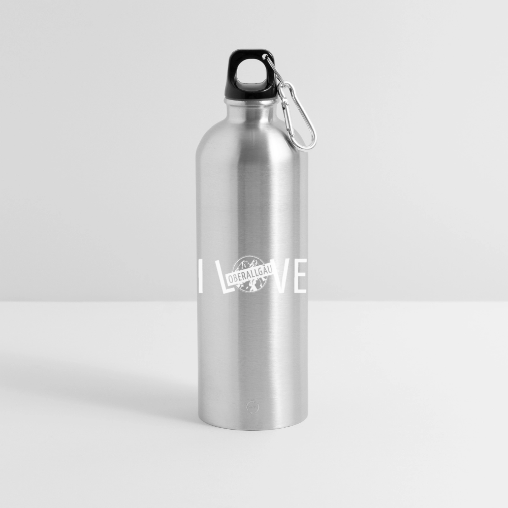 Trinkflasche mit Karabiner 750 ml | I LOVE - Lightsilver