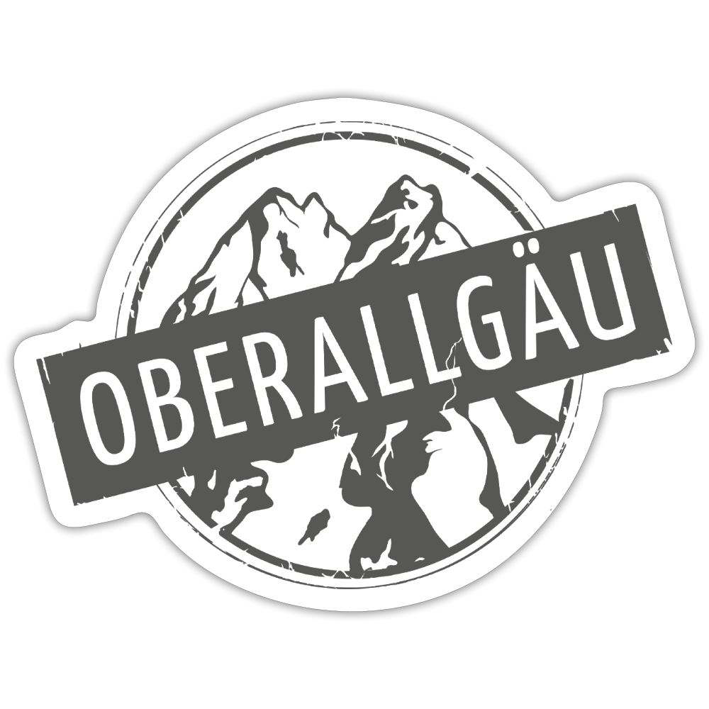 Sticker Größe S (10 x 10 cm) | OBERALLGÄU - Mattweiß