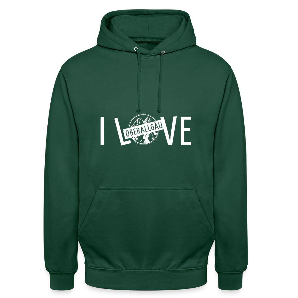 Unisex Hoodie | I LOVE - Flaschengrün