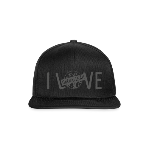 Snapback Cap | I LOVE - Schwarz/Schwarz