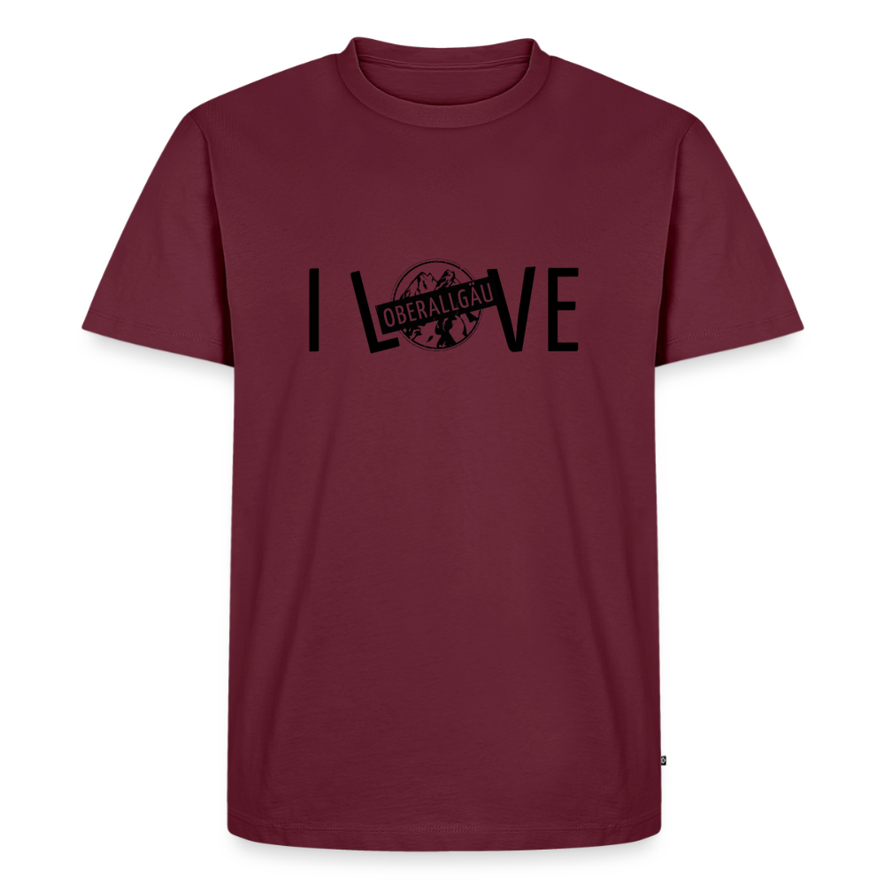 Männer Premium T-Shirt | I LOVE - Burgunderrot