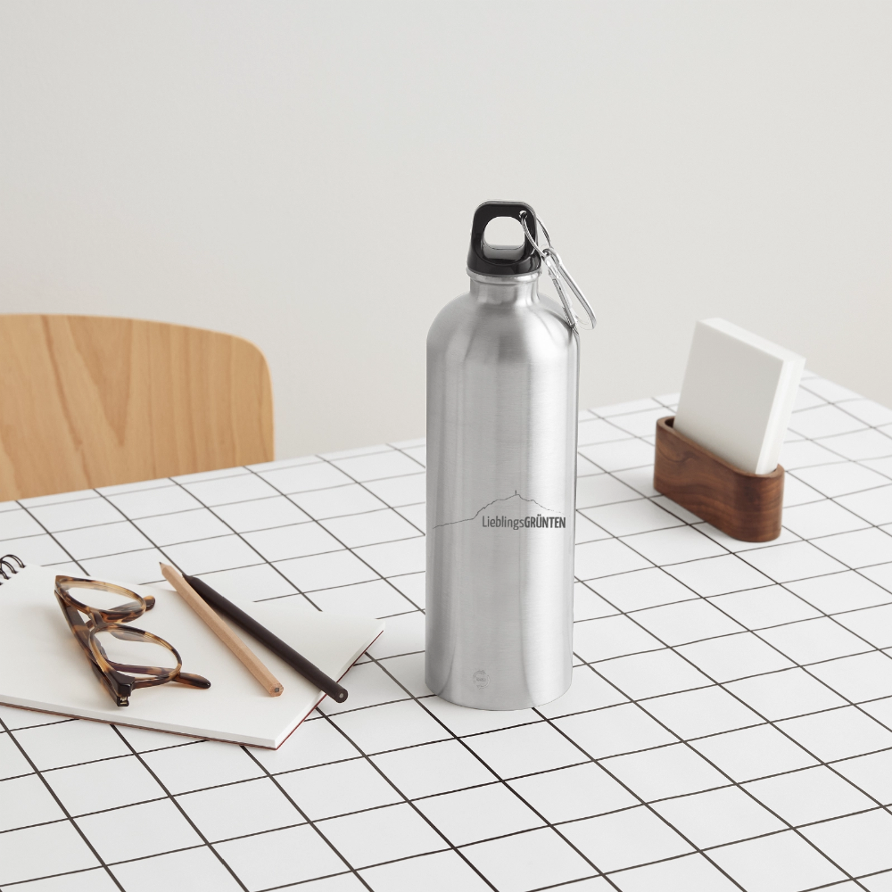 Trinkflasche mit Karabiner 750 ml | LieblingsGRÜNTEN - Lightsilver
