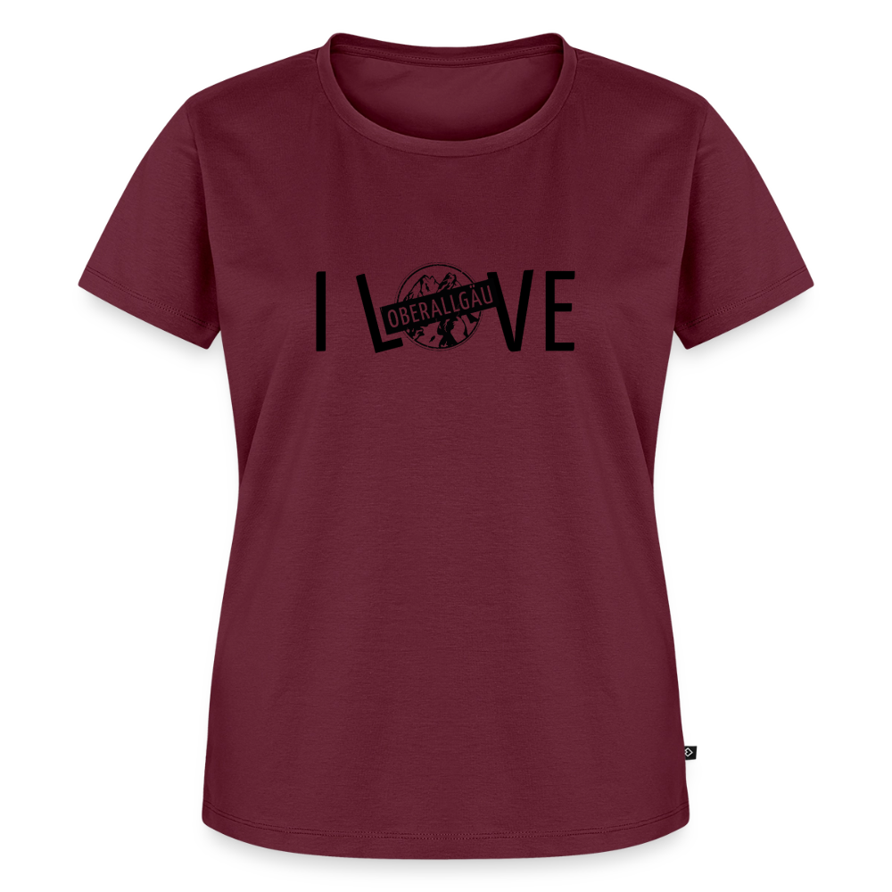 Frauen Premium T-Shirt | I LOVE - Burgunderrot