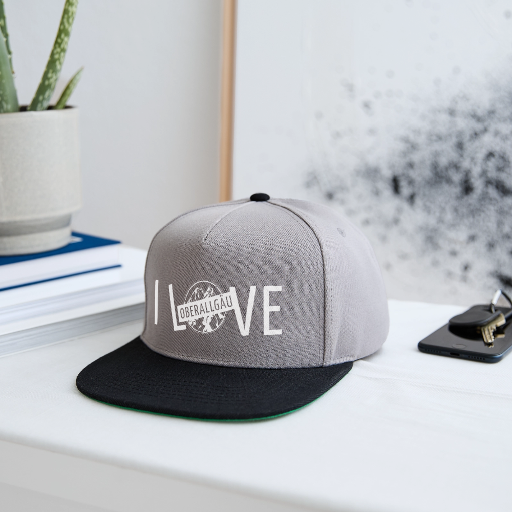 Snapback Cap | I LOVE - Graphit/Schwarz