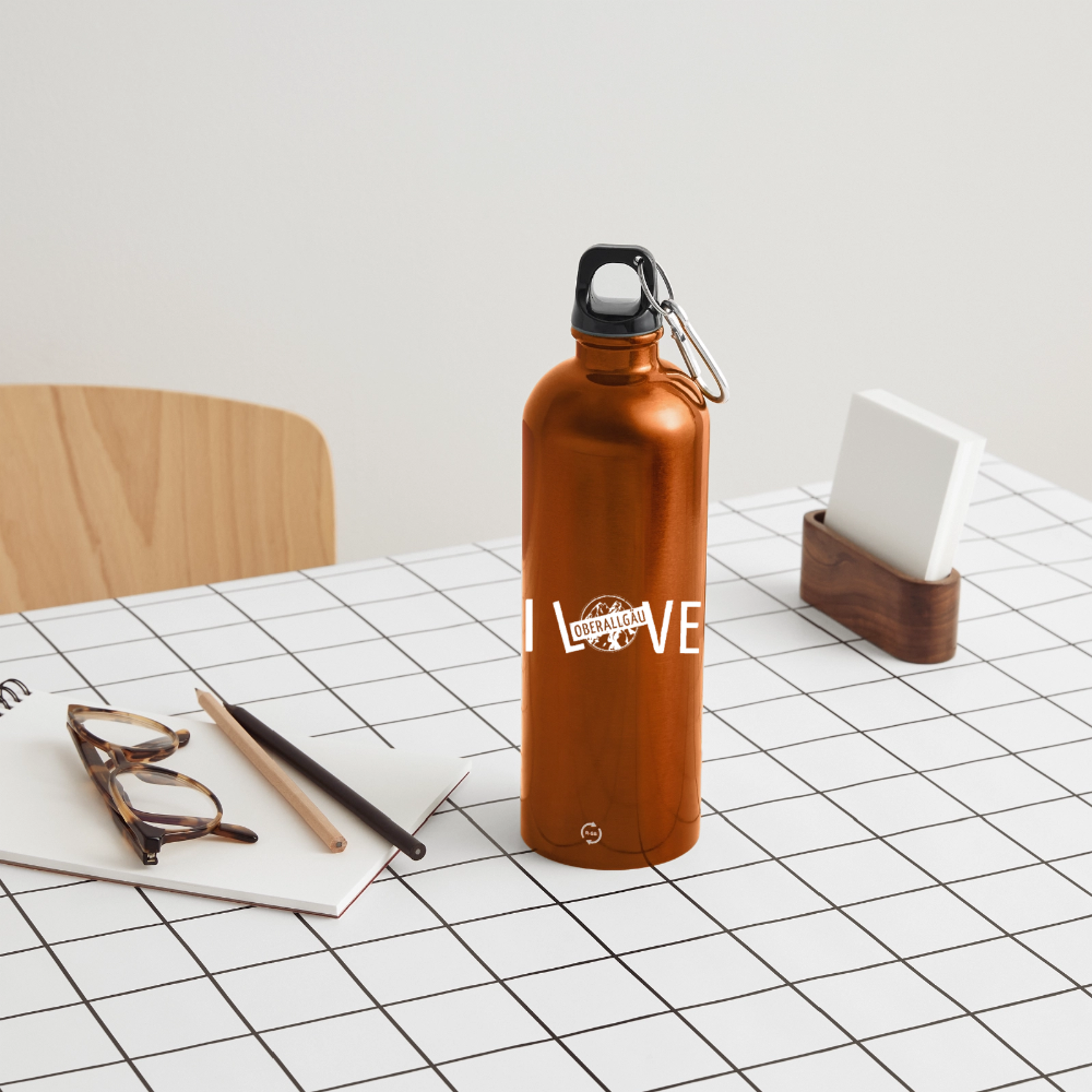 Trinkflasche mit Karabiner 750 ml | I LOVE - Orange