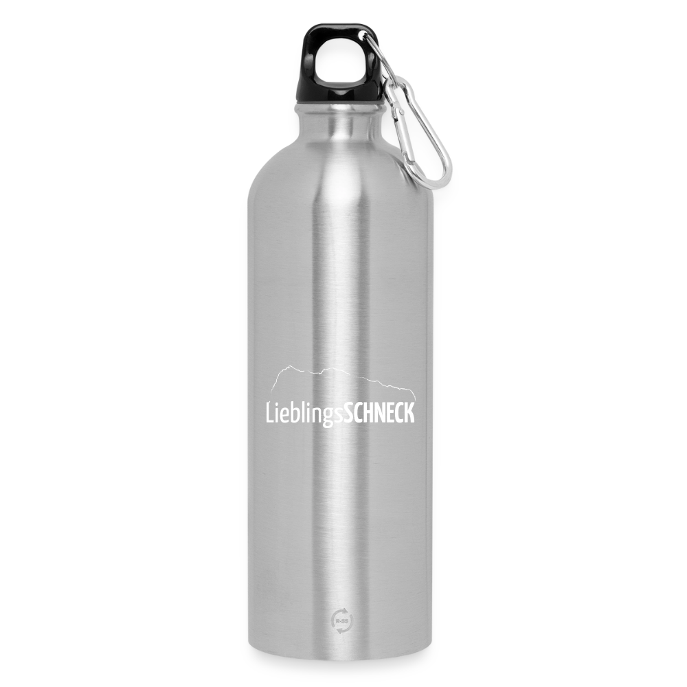 Trinkflasche mit Karabiner 750 ml | LieblingsSCHNECK - Lightsilver