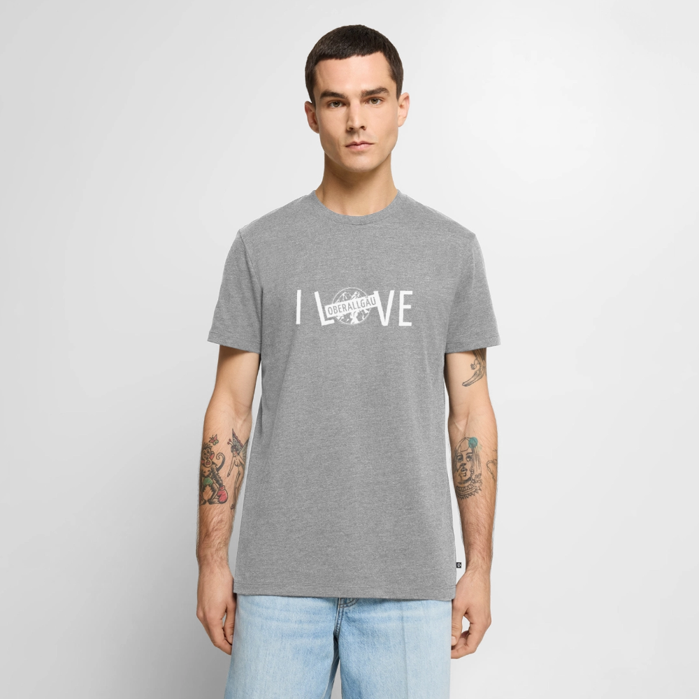 Männer Premium T-Shirt | I LOVE - Grau meliert
