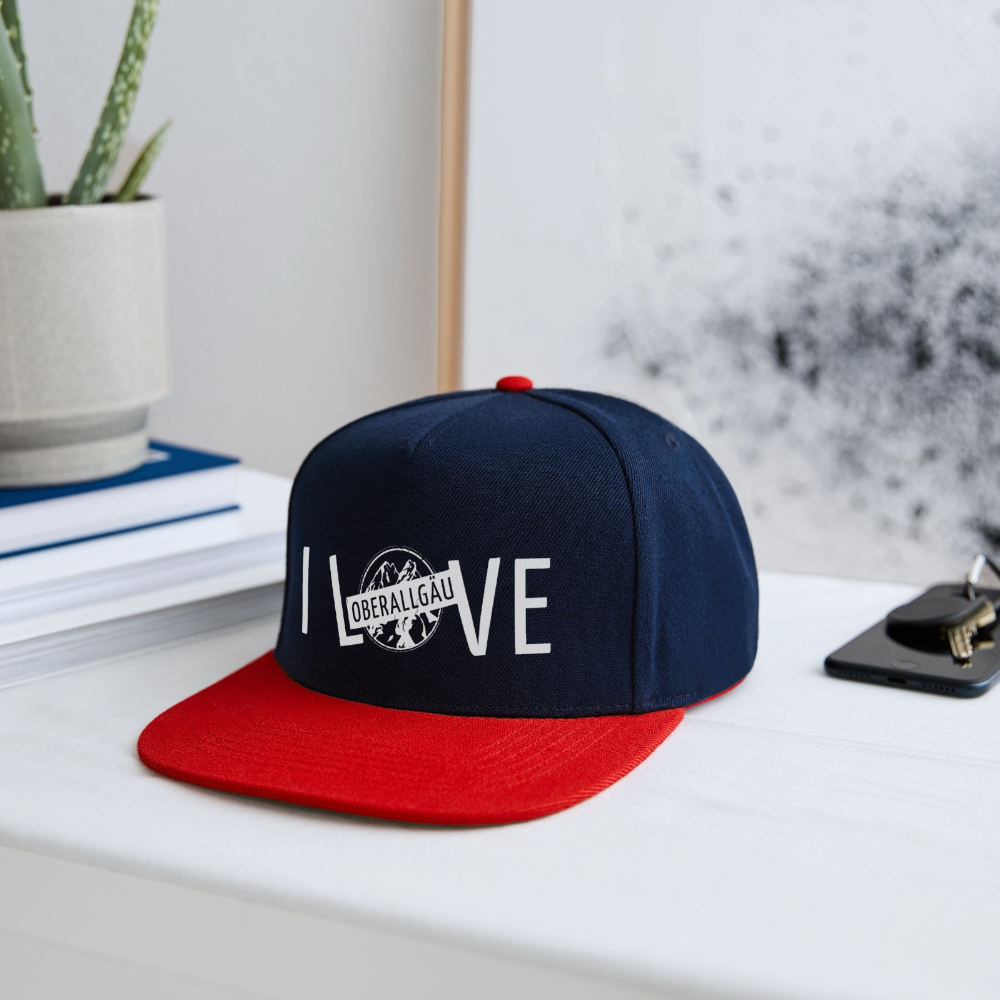 Snapback Cap | I LOVE - Navy/Rot