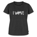 Frauen Premium T-Shirt | I LOVE - Anthrazit meliert