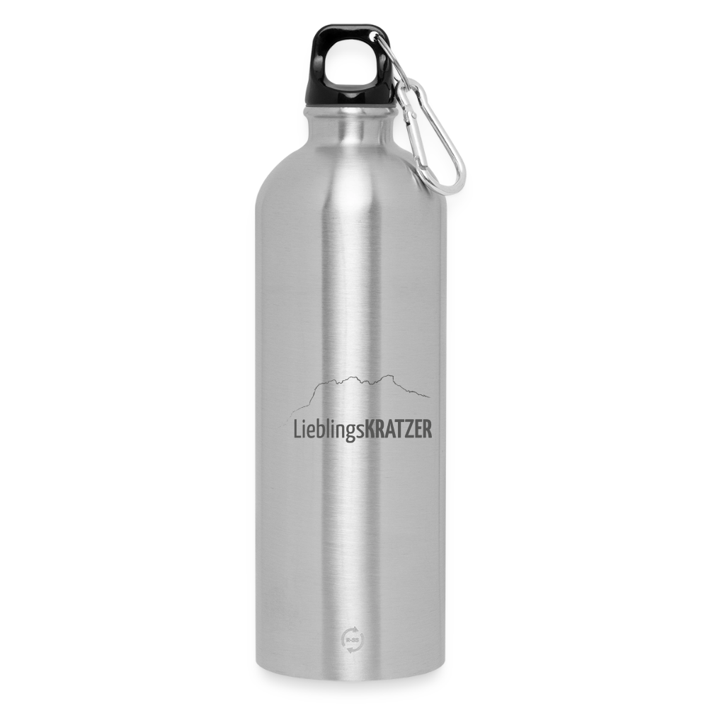 Trinkflasche mit Karabiner 750 ml | LieblingsKRATZER - Lightsilver