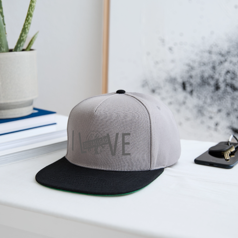 Snapback Cap | I LOVE - Graphit/Schwarz