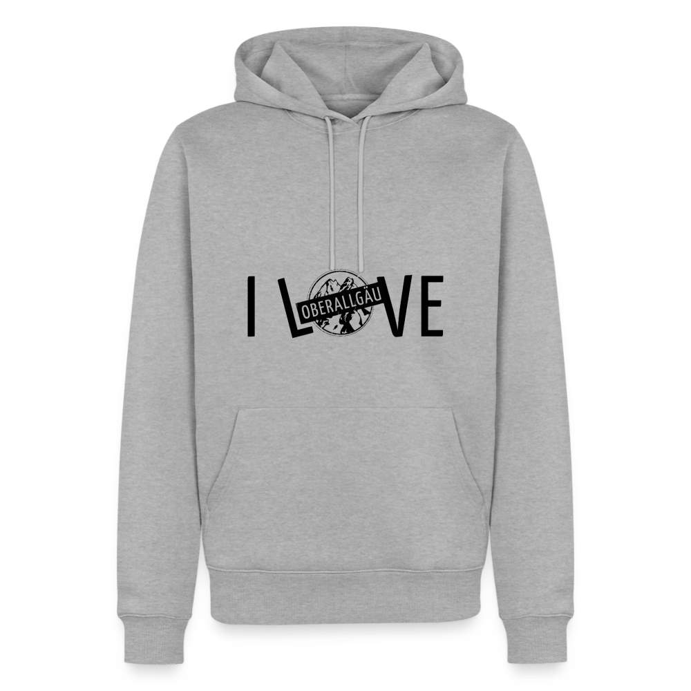 Männer Premium Hoodie | I LOVE - Grau meliert