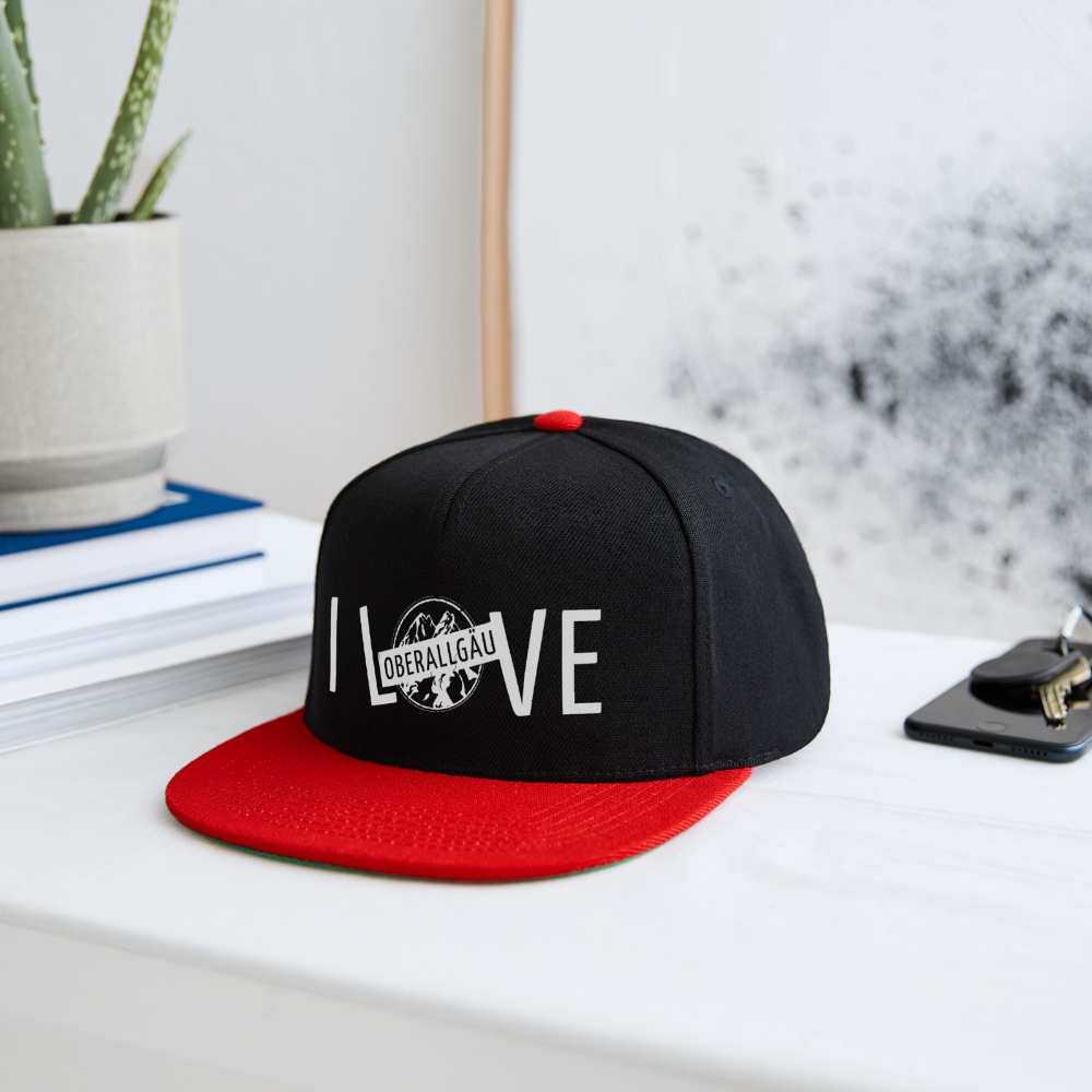 Snapback Cap | I LOVE - Schwarz/Rot