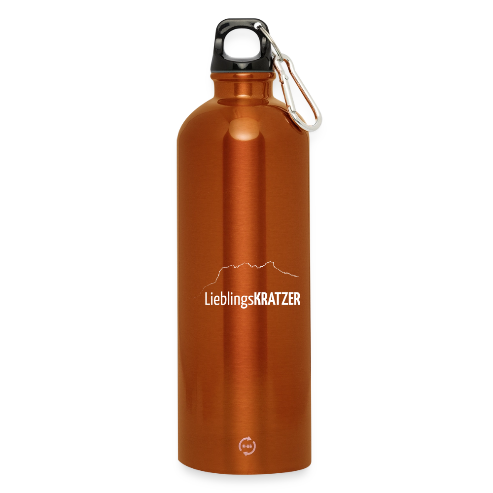 Trinkflasche mit Karabiner 750 ml | LieblingsKRATZER - Orange