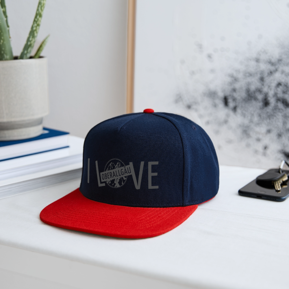 Snapback Cap | I LOVE - Navy/Rot