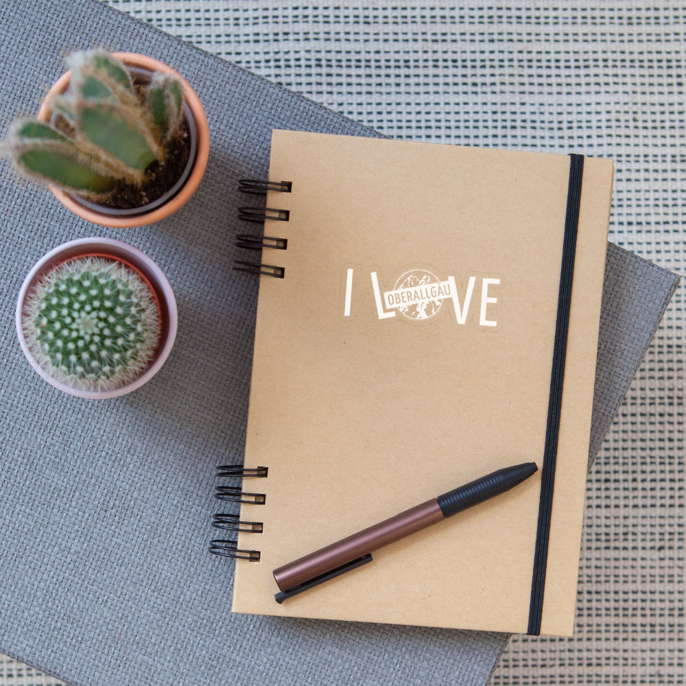 Sticker Größe S (10 x 10 cm) | I LOVE - Transparent glänzend