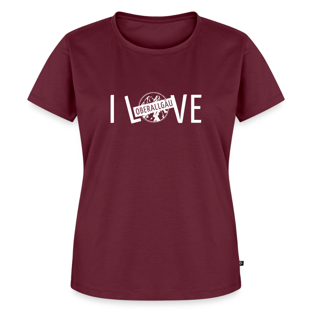 Frauen Premium T-Shirt | I LOVE - Burgunderrot