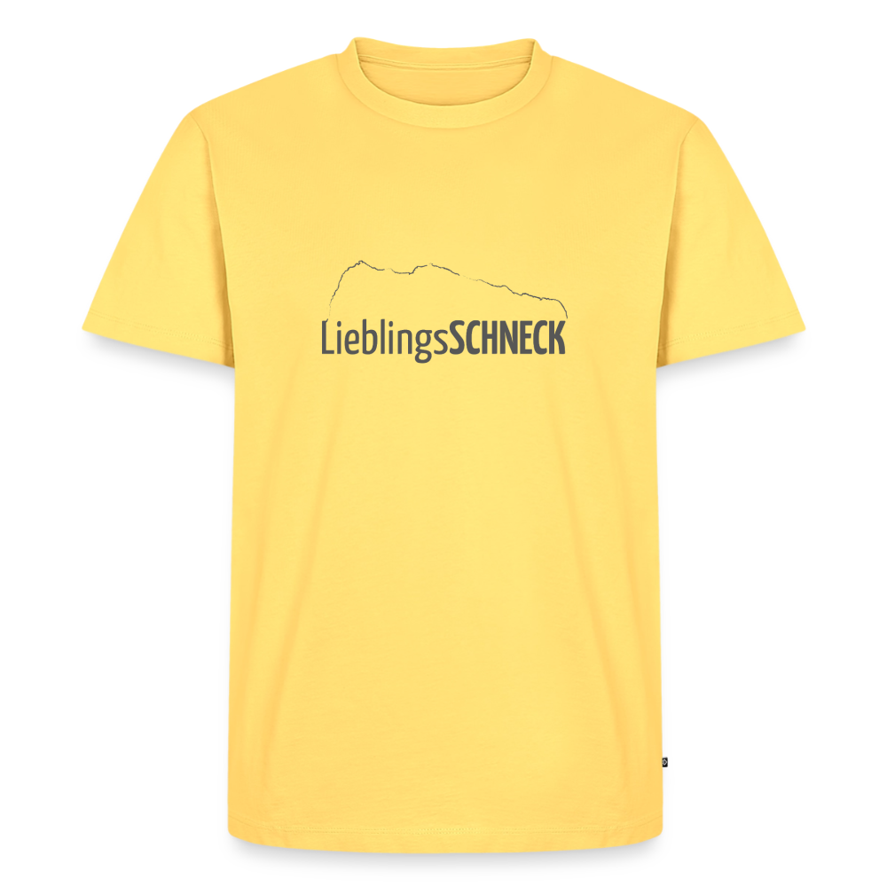 Männer Premium T-Shirt | LieblingsSCHNECK - Pastellgelb