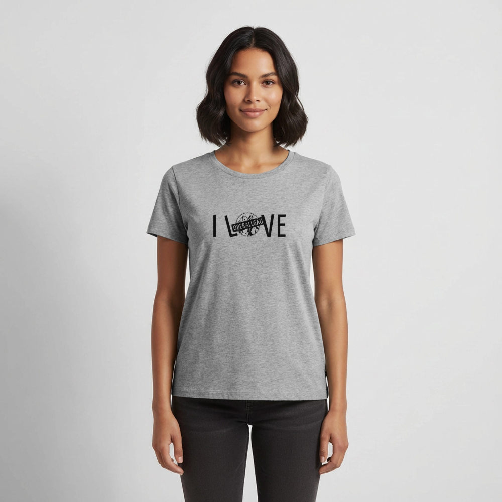 Frauen Premium T-Shirt | I LOVE - Grau meliert