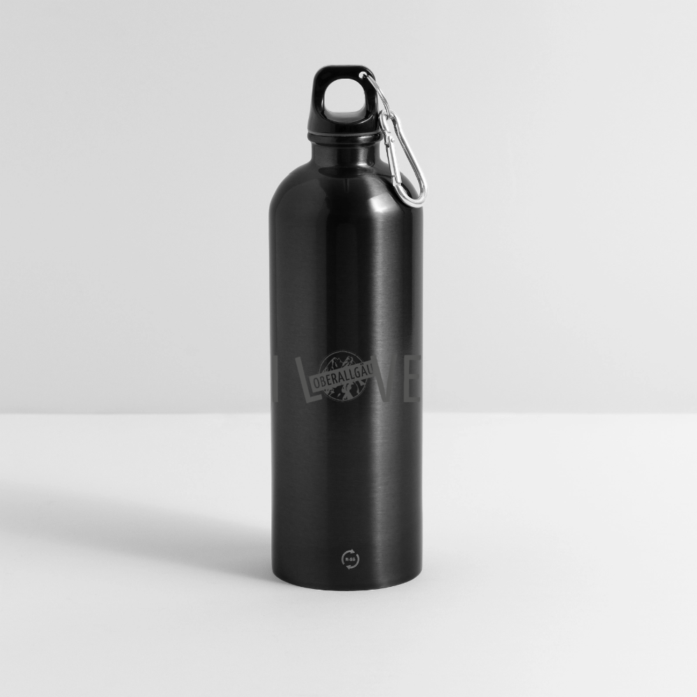 Trinkflasche mit Karabiner 750 ml | I LOVE - Schwarz