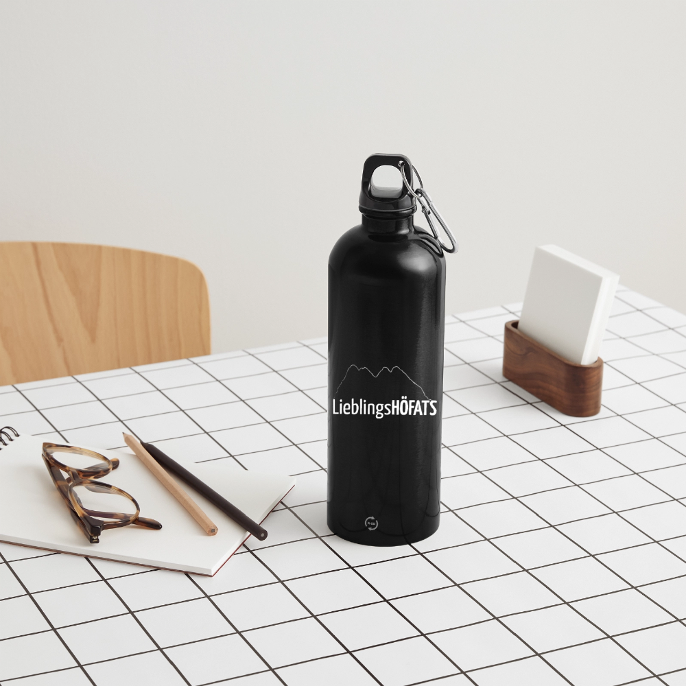 Trinkflasche mit Karabiner 750 ml | LieblingsHÖFATS - Schwarz