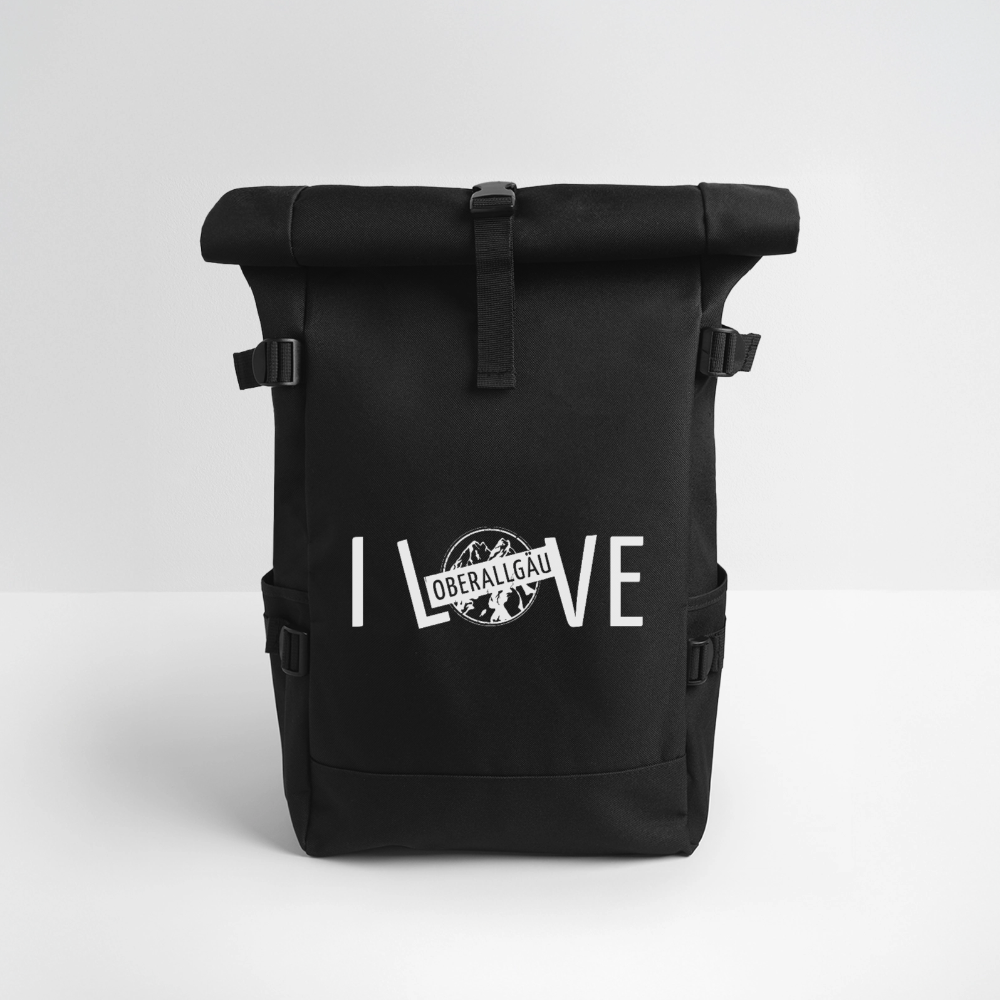 Rolltop Rucksack | I LOVE - Schwarz