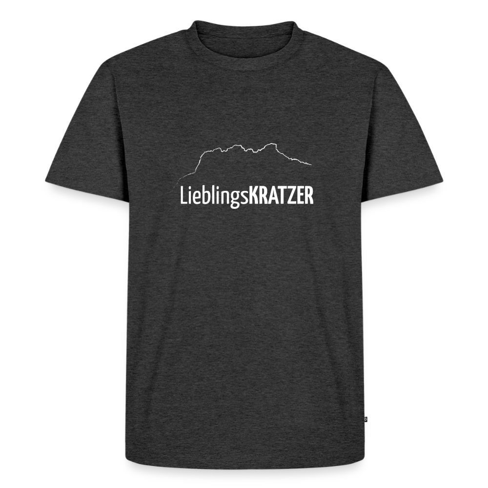 Männer Premium T-Shirt | LieblingsKRATZER - Anthrazit meliert