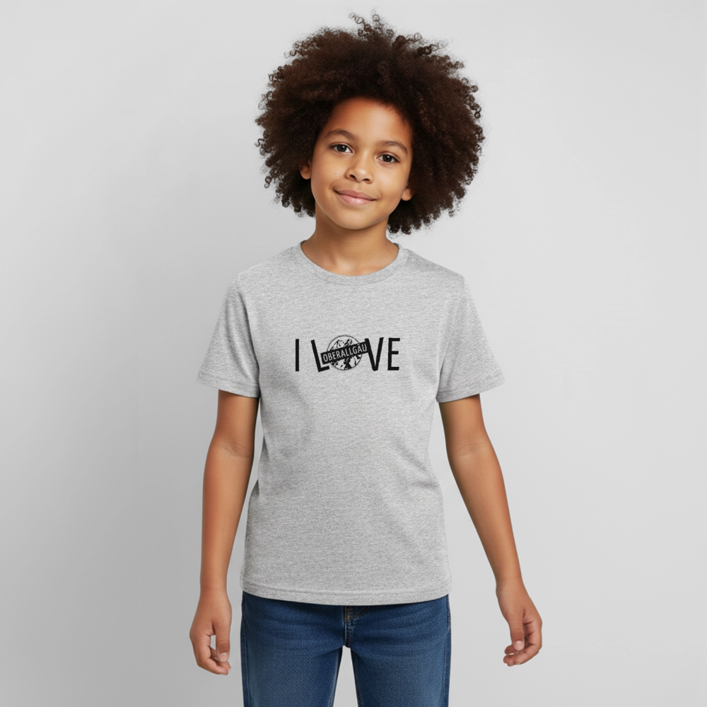 Kinder T-Shirt | I LOVE - Grau meliert