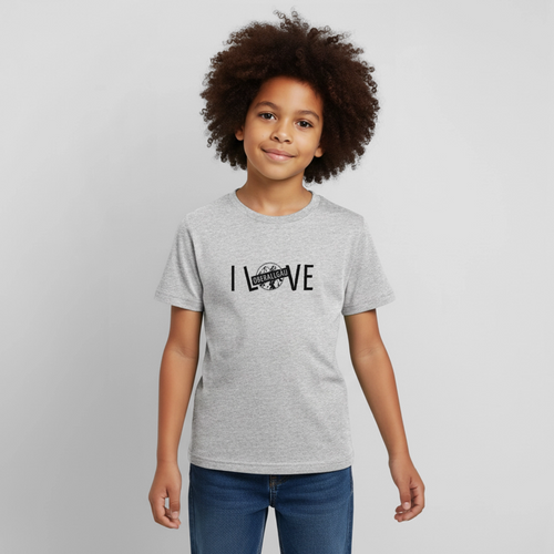 Kinder T-Shirt | I LOVE - Grau meliert