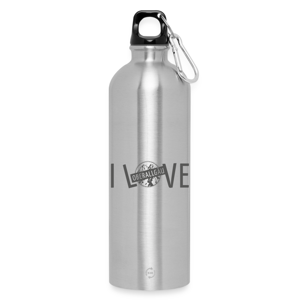 Trinkflasche mit Karabiner 750 ml | I LOVE - Lightsilver