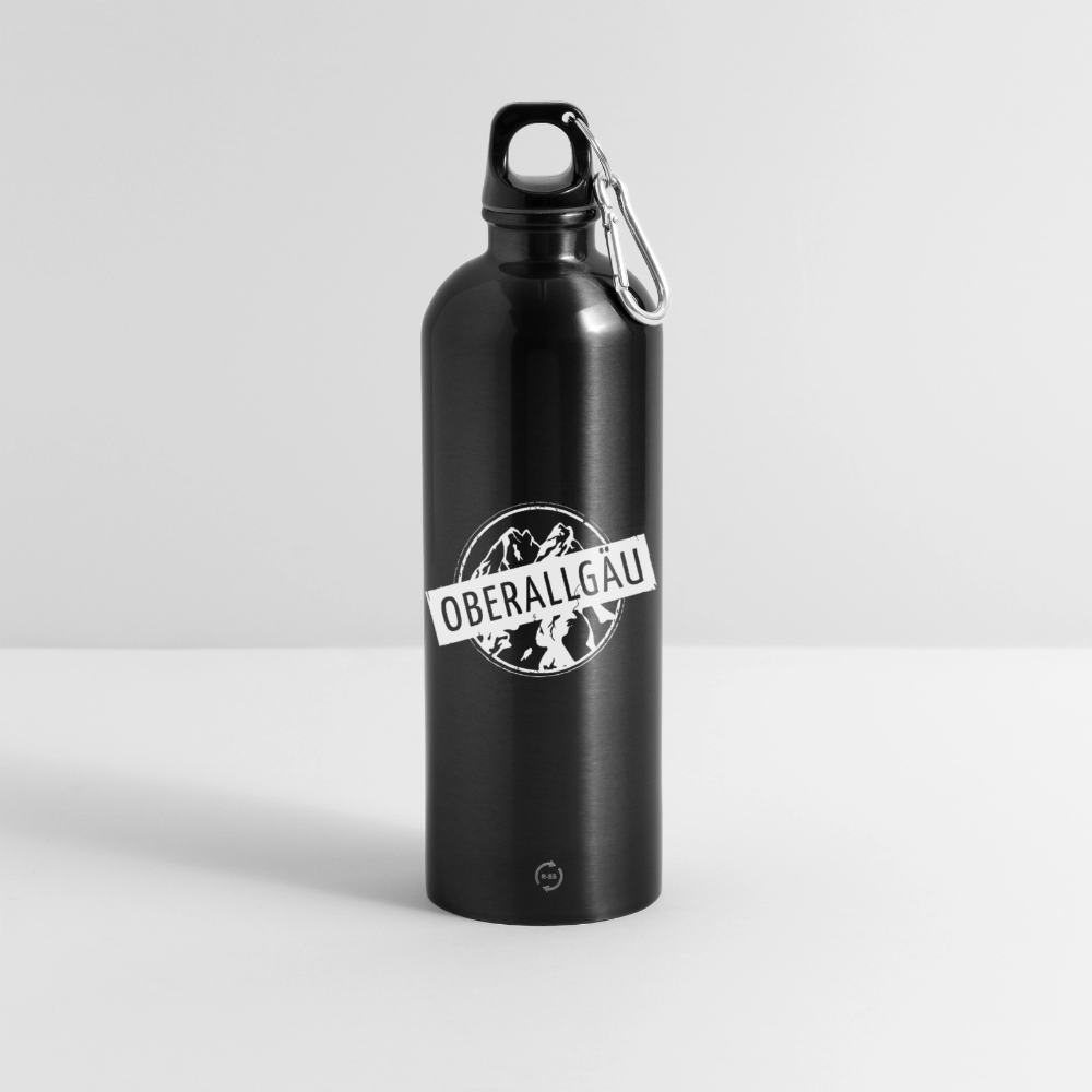 Trinkflasche mit Karabiner 750 ml | OBERALLGÄU - Schwarz