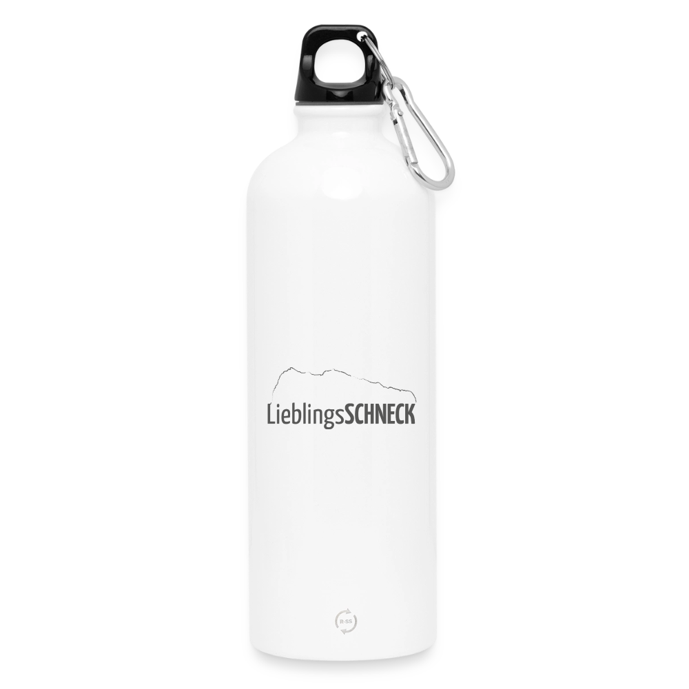 Trinkflasche mit Karabiner 750 ml | LieblingsSCHNECK - Weiß
