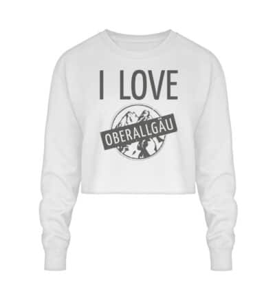 Crop Sweatshirt mit dunkelgrauem I LOVE Ø groß - Crop Sweatshirt-6867