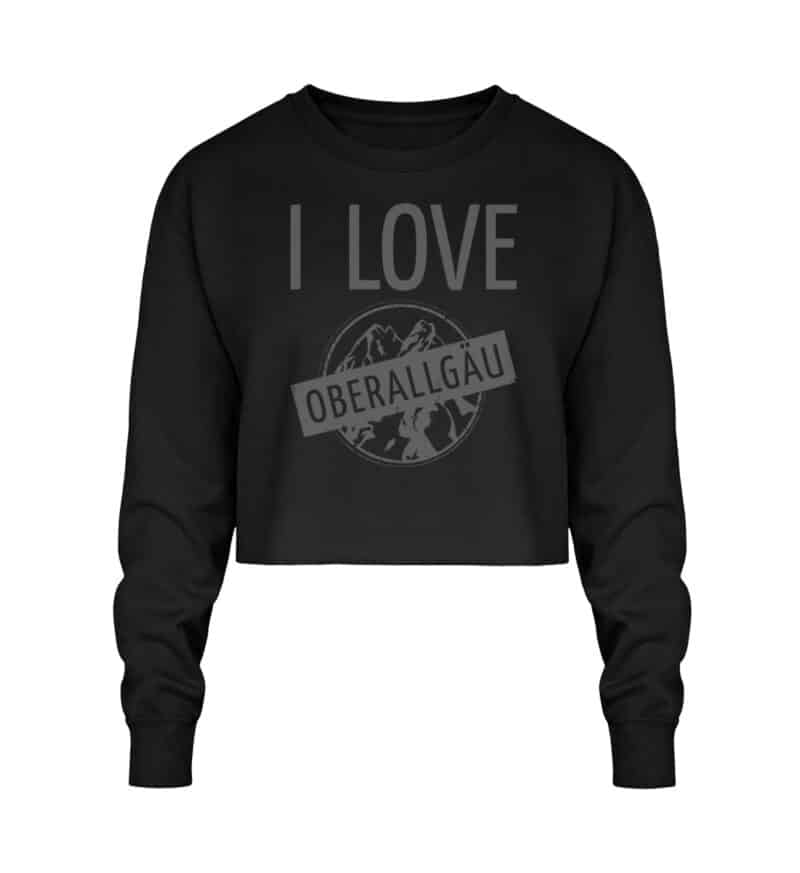 Crop Sweatshirt mit dunkelgrauem I LOVE Ø groß - Crop Sweatshirt-1624