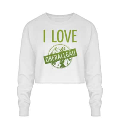 Crop Sweatshirt mit grünem I LOVE Ø groß - Crop Sweatshirt-6867