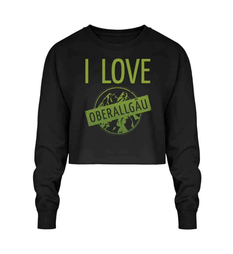 Crop Sweatshirt mit grünem I LOVE Ø groß - Crop Sweatshirt-1624